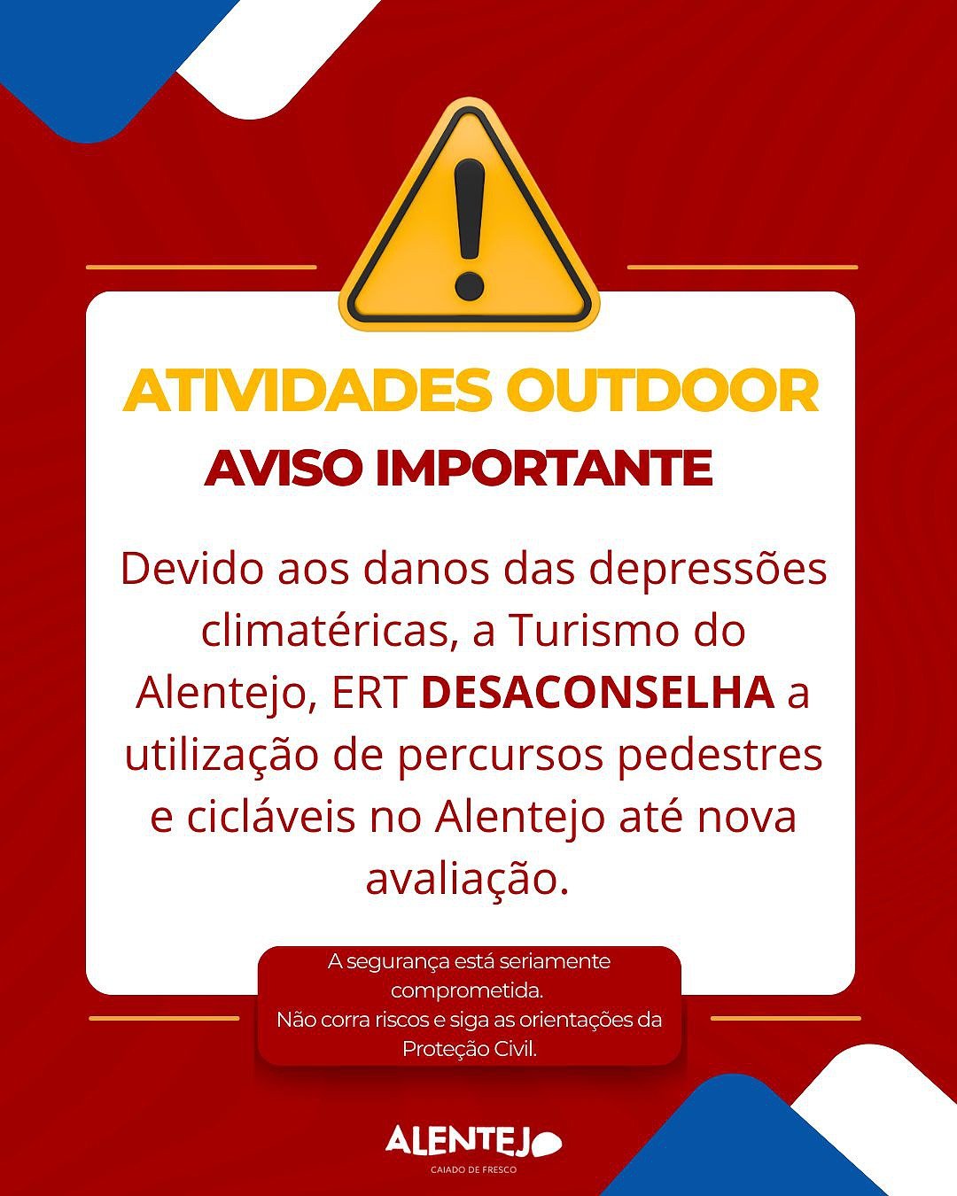 Turismo do Alentejo Recomenda Evitar Atividades ao Ar Livre Devido aos Danos Causados pelo Mau Tempo