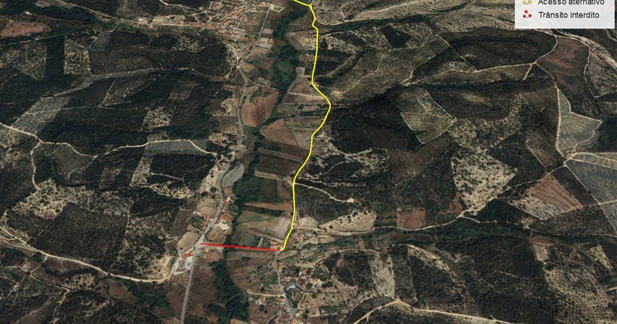 Gavião: Estrada entre Vale do Gato e Vale da Madeira Fechada por Abatimento de Via