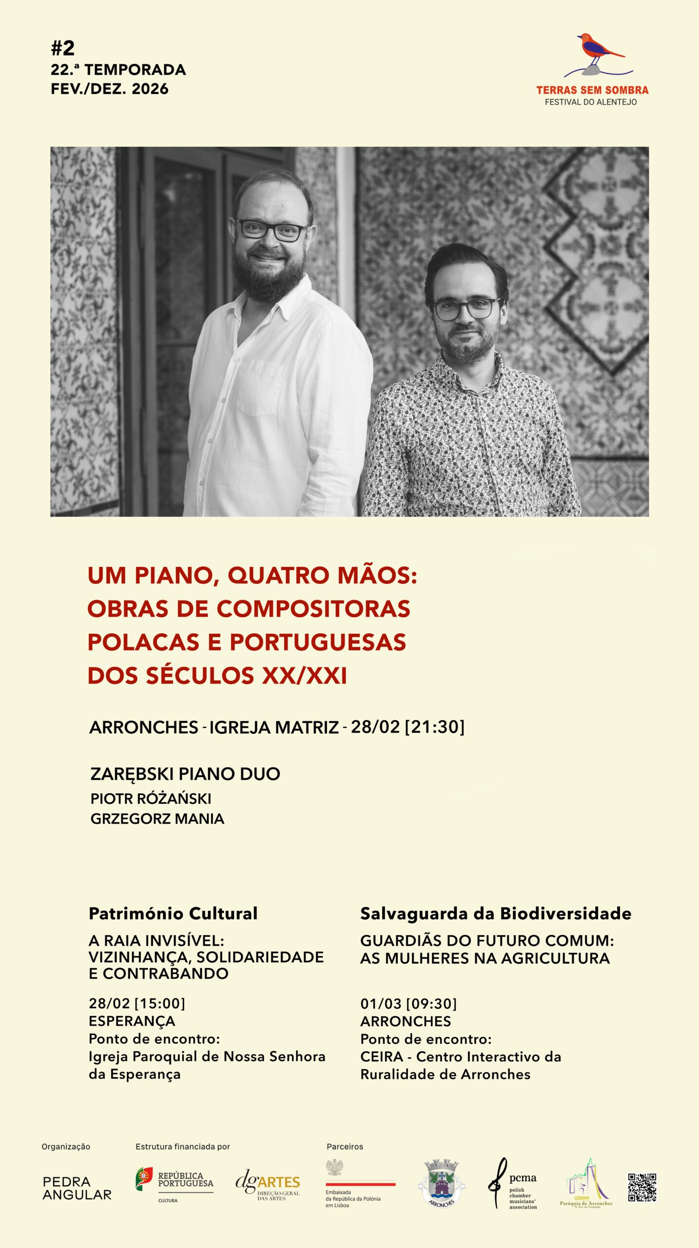 Arronches: Terras sem Sombra, Concerto a Quatro Mãos para Piano e o Papel das Mulheres na Agricultura Moderna