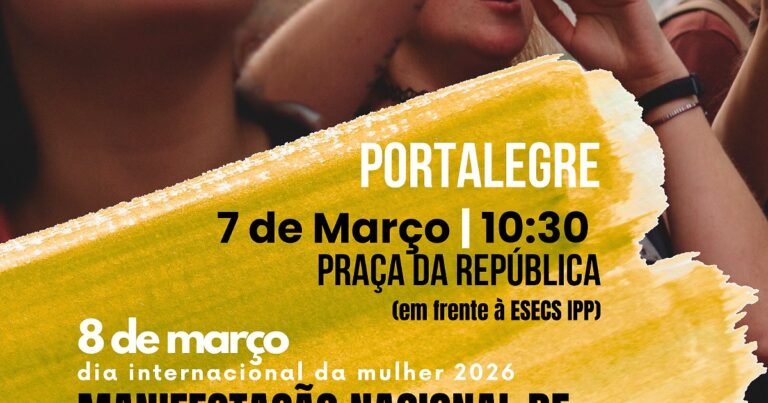 Mulheres Protestam nas Ruas de Portalegre pelo Dia Internacional da Mulher