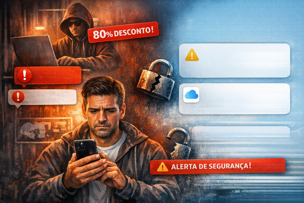 Alerta de roubo de senhas e dados financeiros através de aviso de falta de espaço na iCloud da Apple