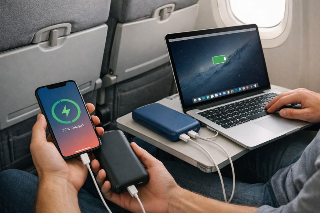 Usar powerbank em aviões: riscos e novas regras de viagem