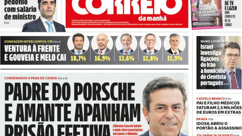Padre e amante condenados; Marques Mendes recebe 300 mil