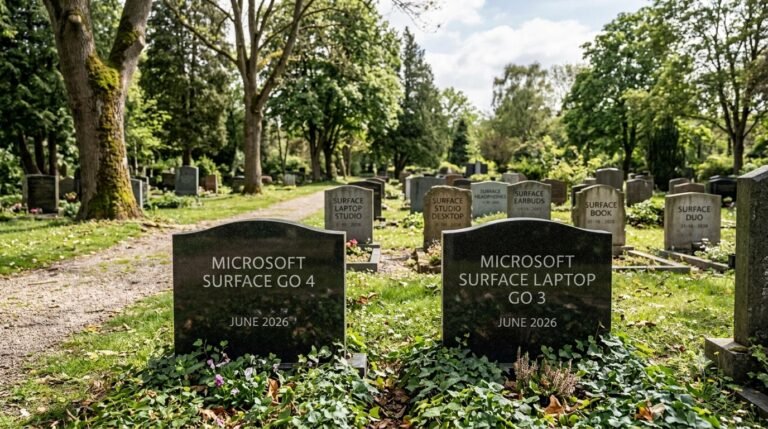 Surface Go 4 e Surface Laptop Go 3 estão esgotados; Microsoft não planeja repor estoque ou substituir modelos.